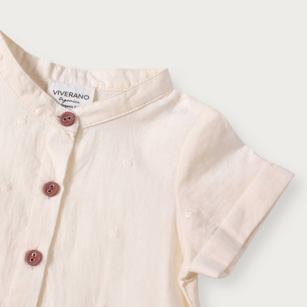 Laurence Mandarin Collar Baby Shirt + Short Set