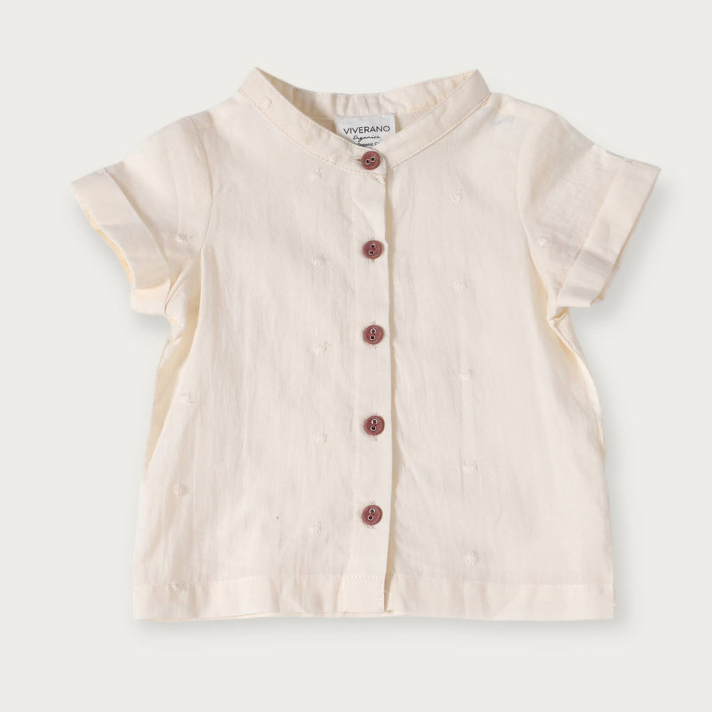 Laurence Mandarin Collar Baby Shirt + Short Set