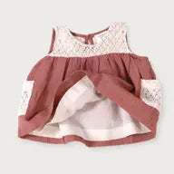 Mirabelle Linen Crochet Baby Dress & Bloomer