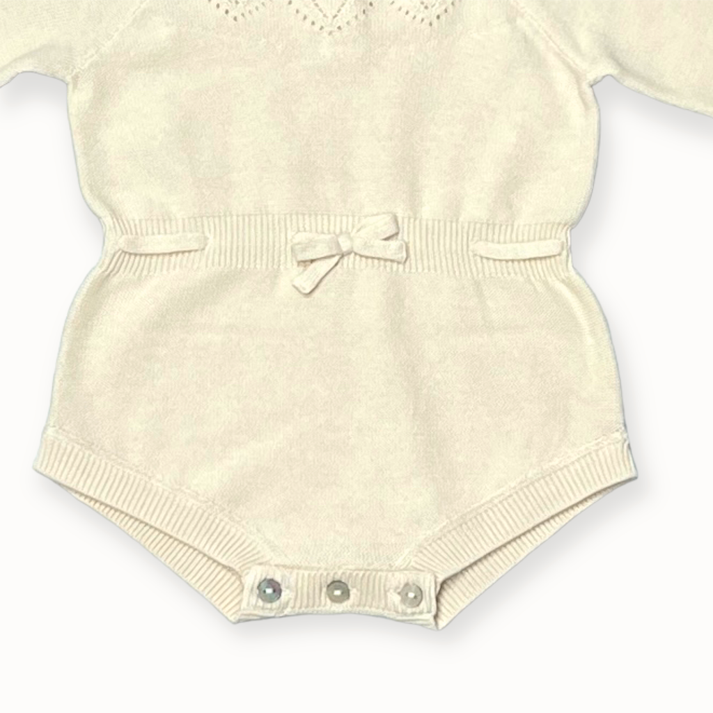 Pointelle Organic Cotton Sweater Knit Baby Bodysuit - 3 Piece Set