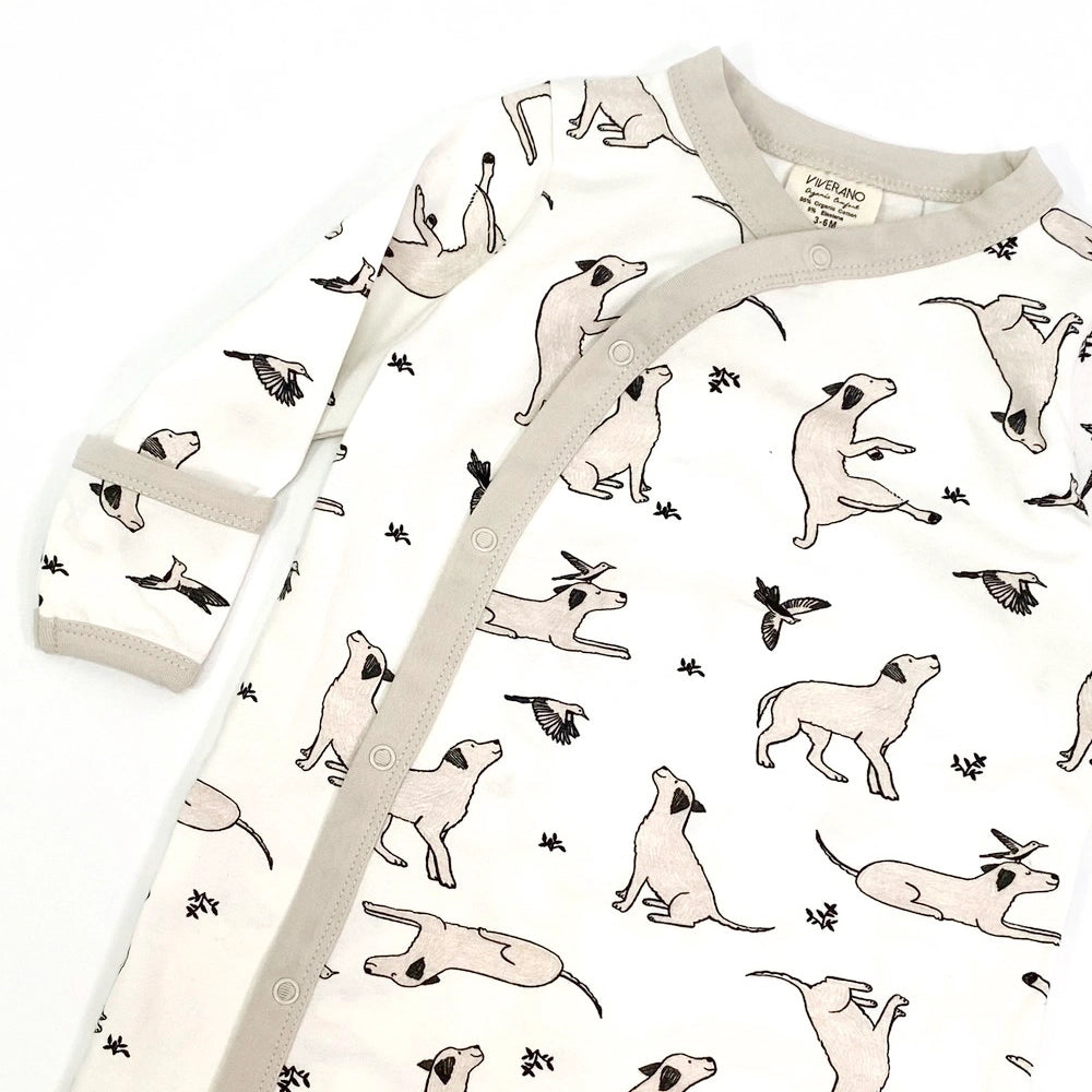 Dog & Bird Organic Cotton Kimono Sleep Gown