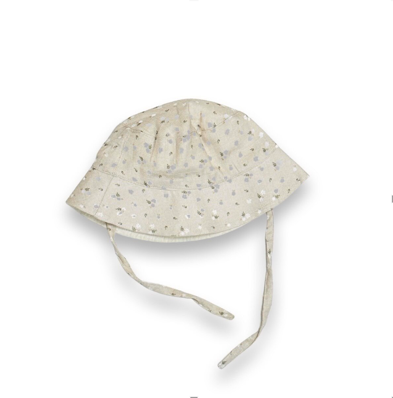 Ditsy Floral Organic Cotton Round Baby Sun Hat