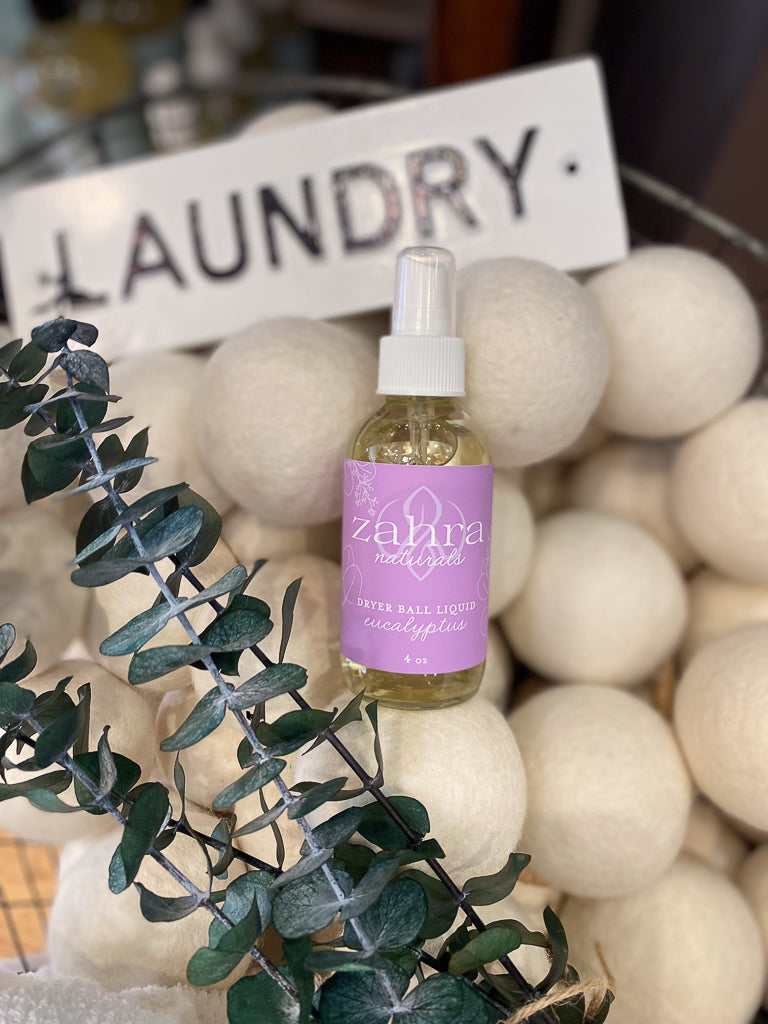 All natural, chemical free laundry soap with all natural dryer sheet liquid that is used with a felted wool ball as a replacement for a dry sheet.