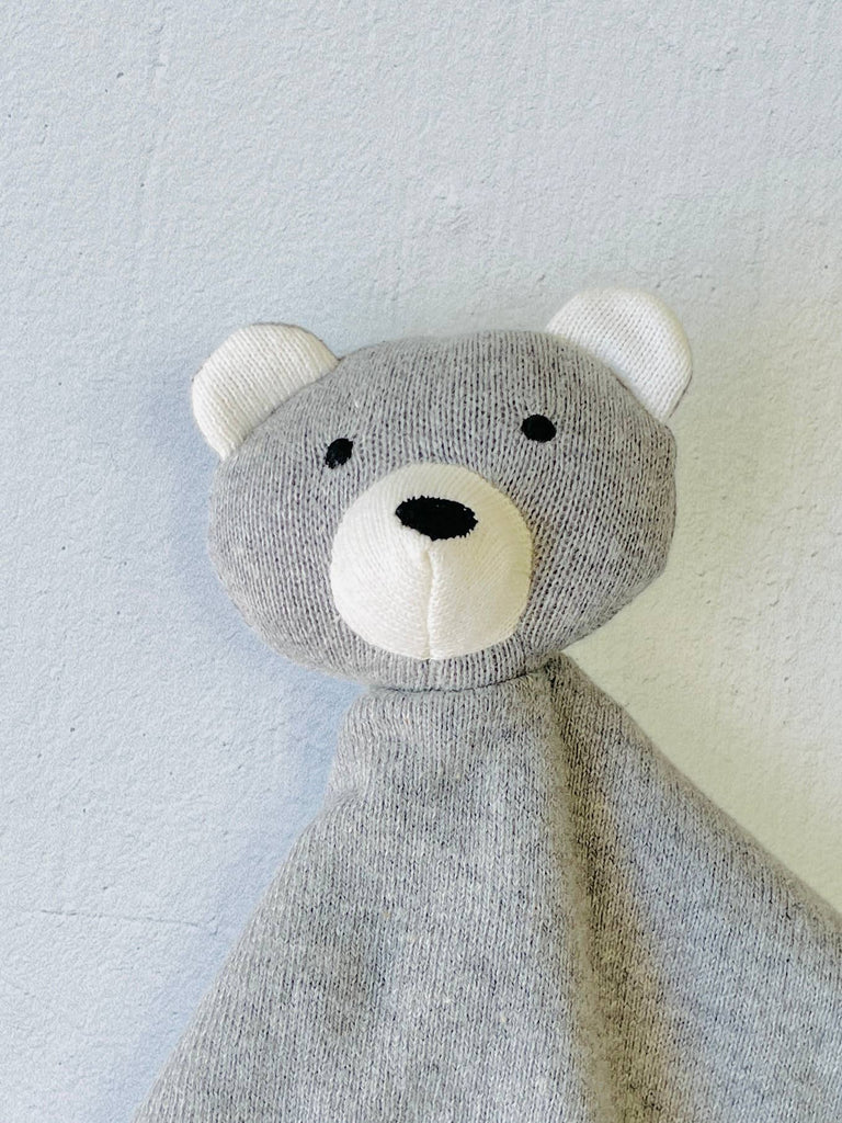 Organic Cotton Baby Lovey Security Blanket - Bear