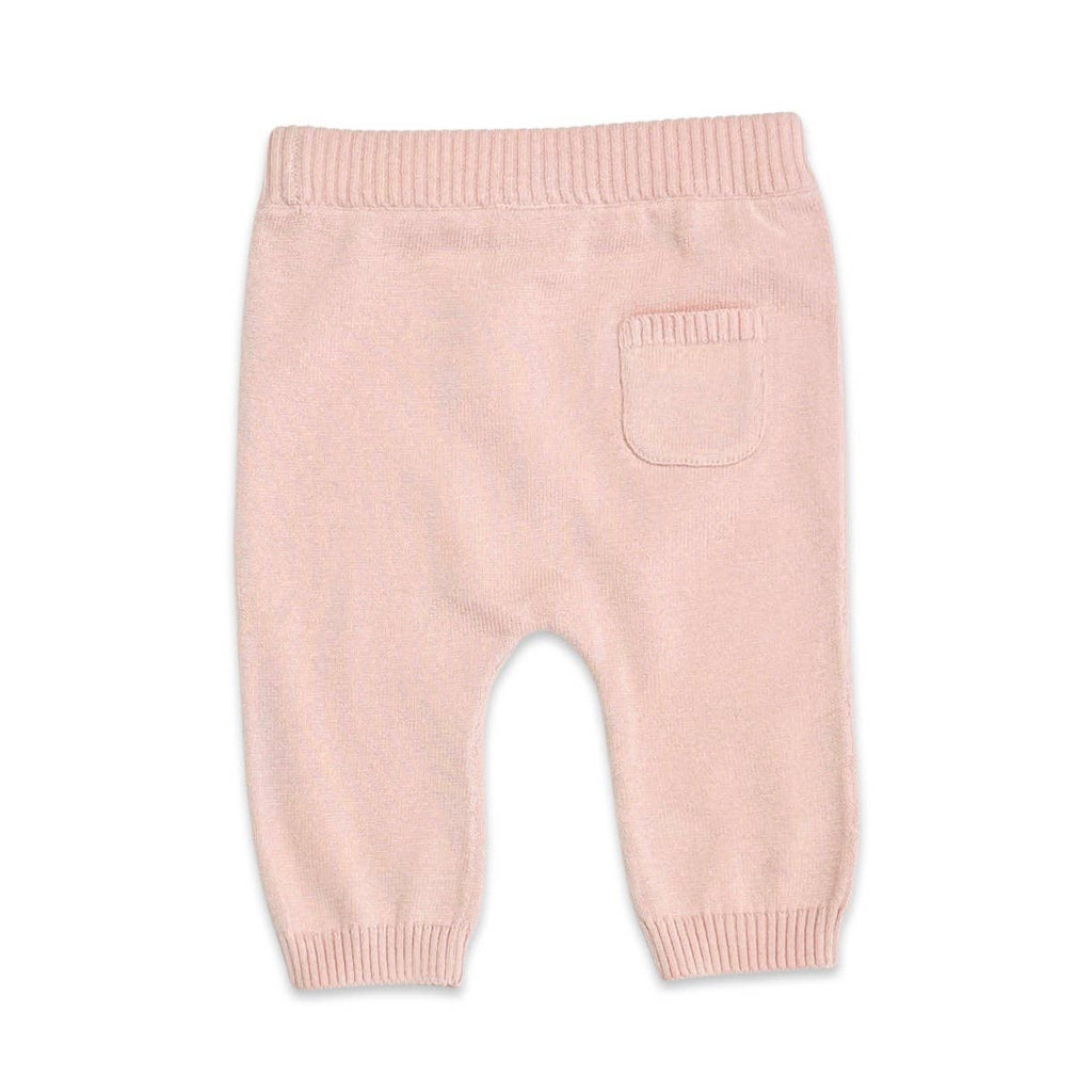 Sweater Knit Organic Cotton Baby Pants - Blush Pink