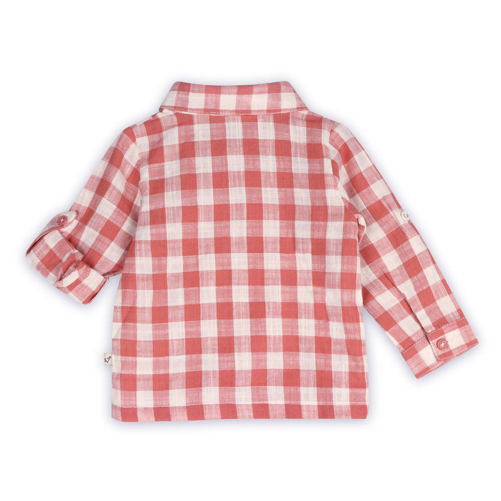 Arden Gingham Organic Cotton Baby Shirt & Corduroy Pant Set