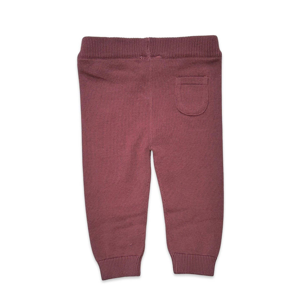 Sweater Knit Organic Cotton Pants - Berry