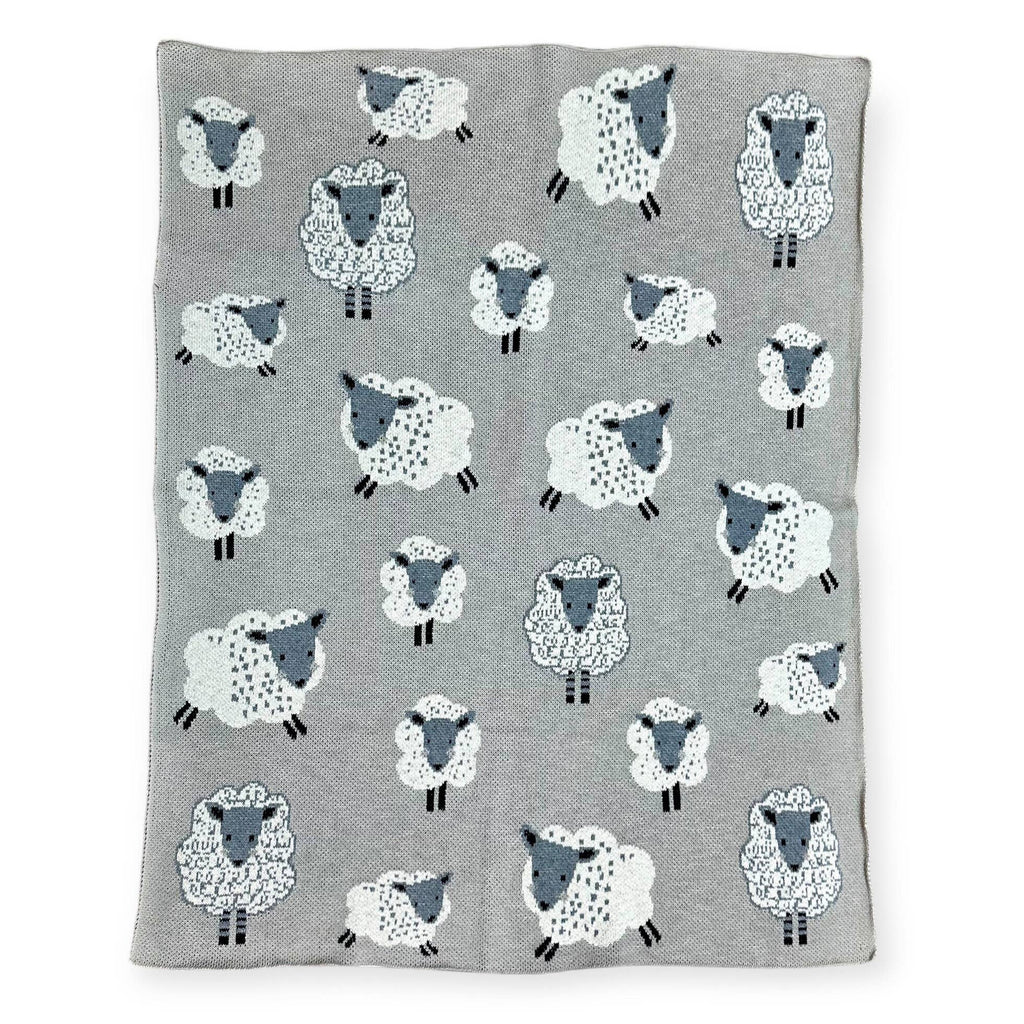 Happy Sheep Organic Cotton Jacquard Knit Baby Blanket
