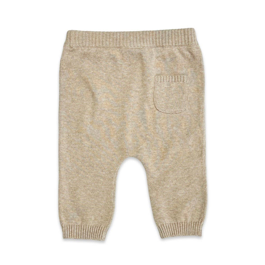 Sweater Knit Organic Cotton Baby Pants - Tan Heather