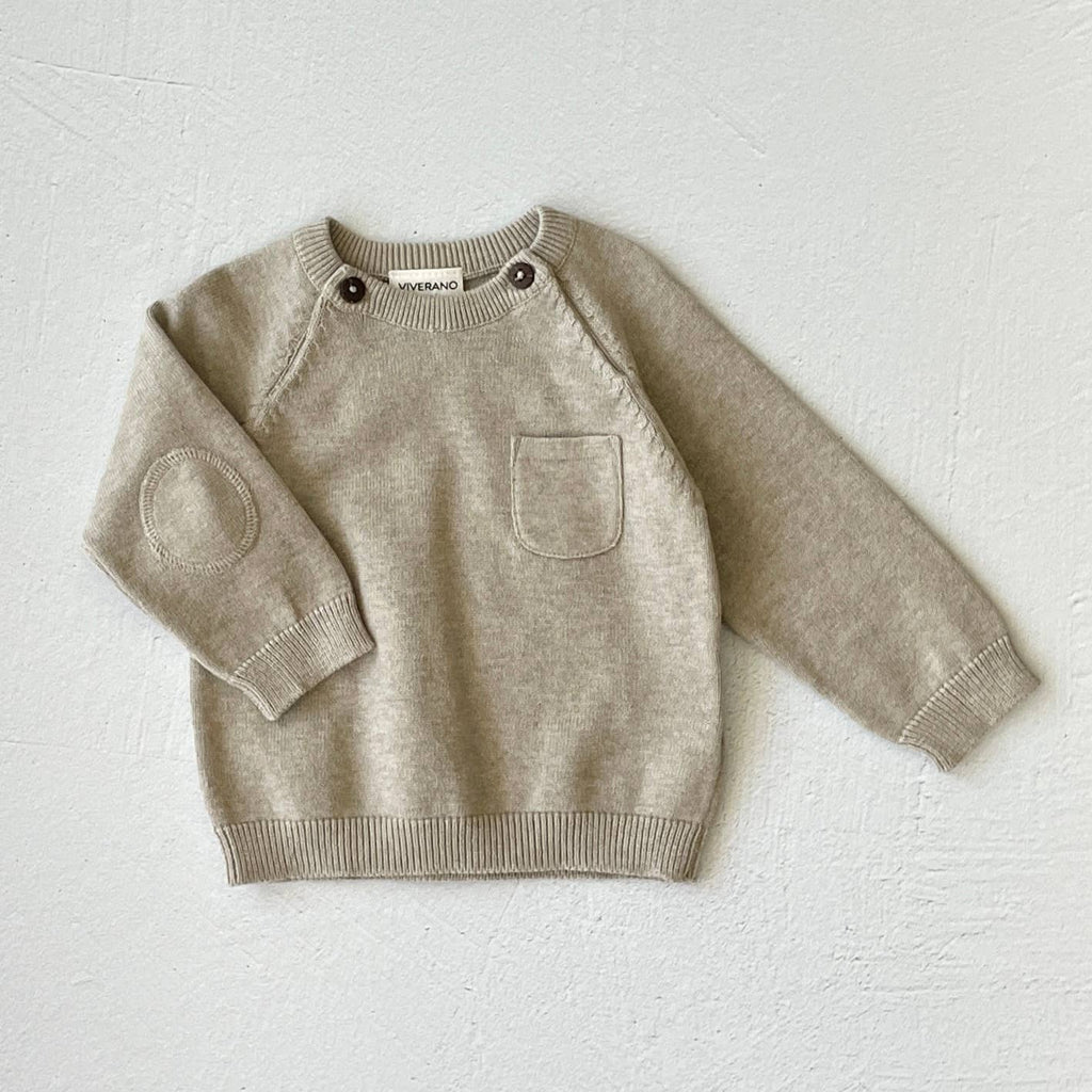 Milan Raglan Pullover Baby Sweater Knit - Organic Cotton