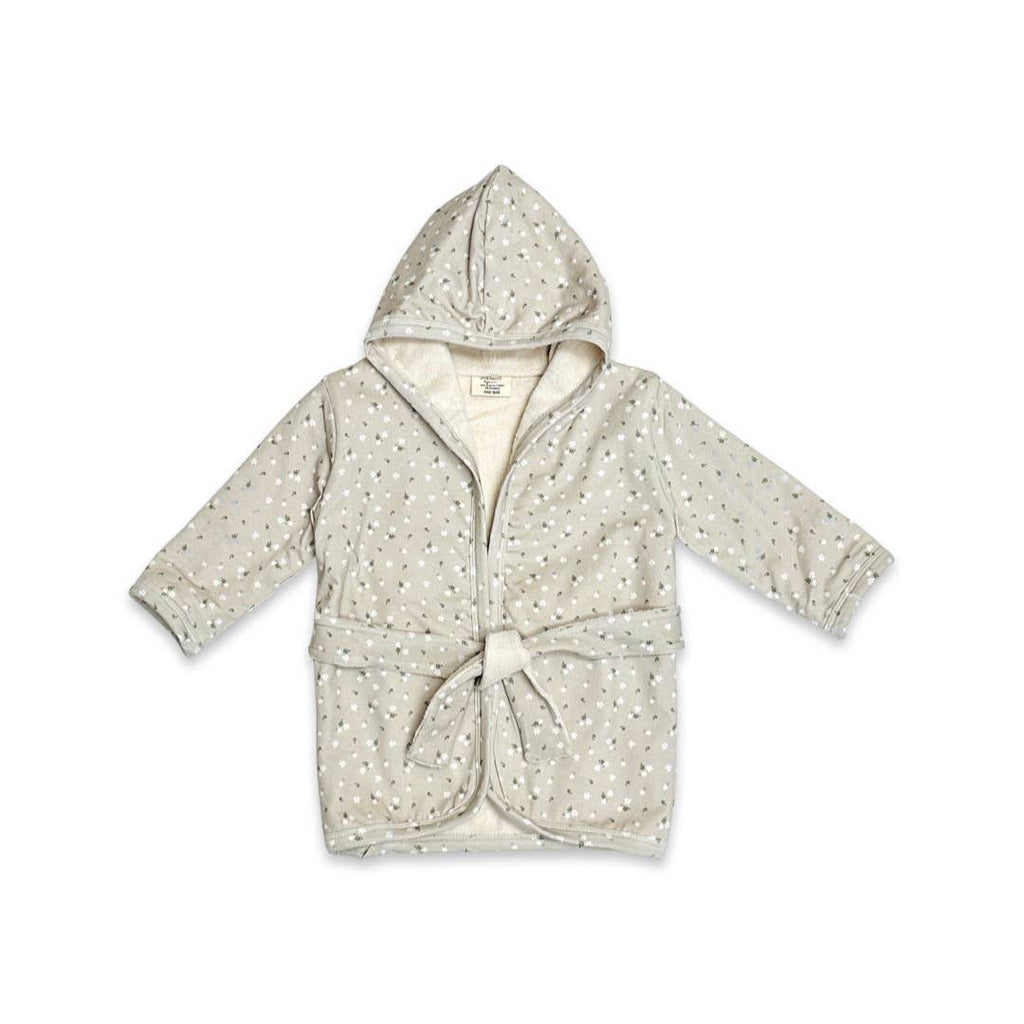Ditsy Floral Organic Cotton Hooded Bathrobe