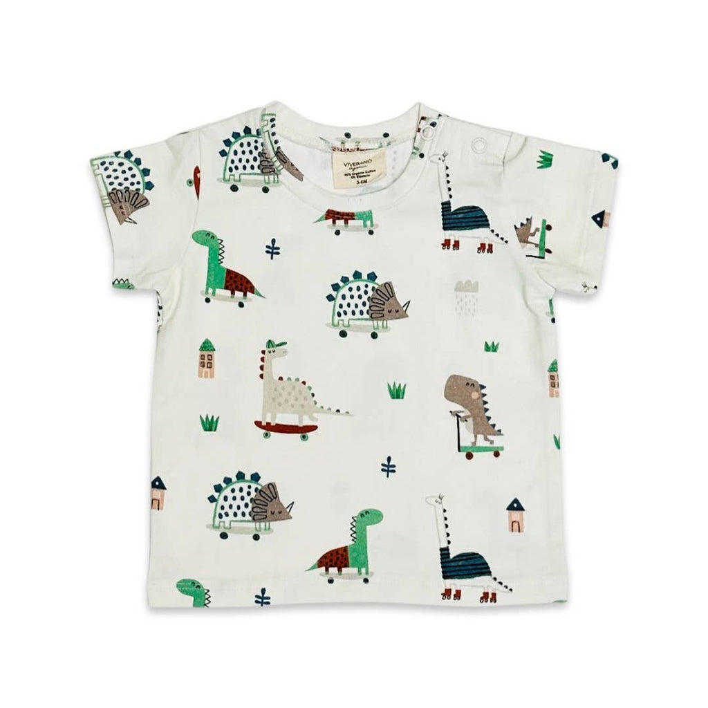 Skater Dino Organic Cotton Baby Pocket Tee + Short Set