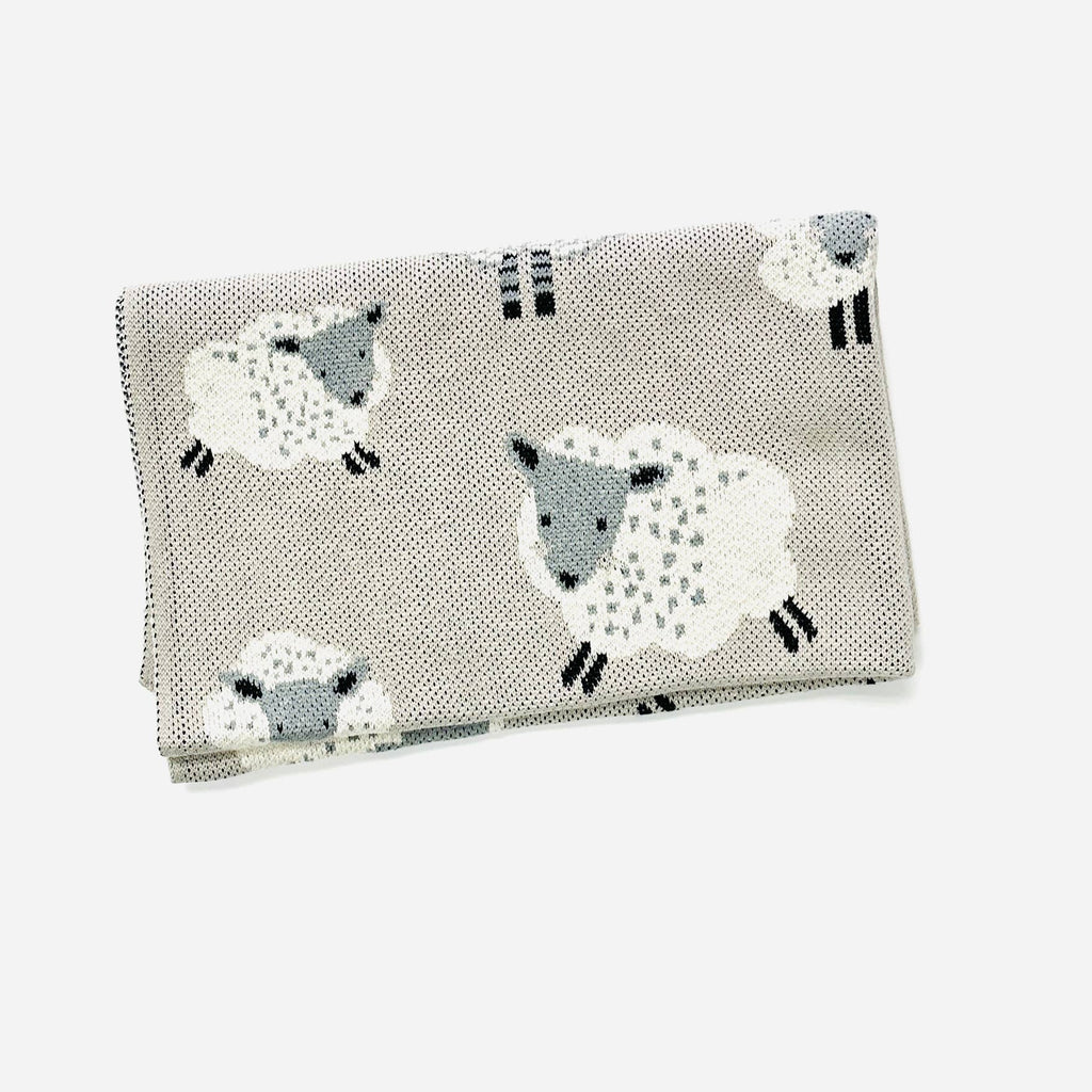 Happy Sheep Organic Cotton Jacquard Knit Baby Blanket