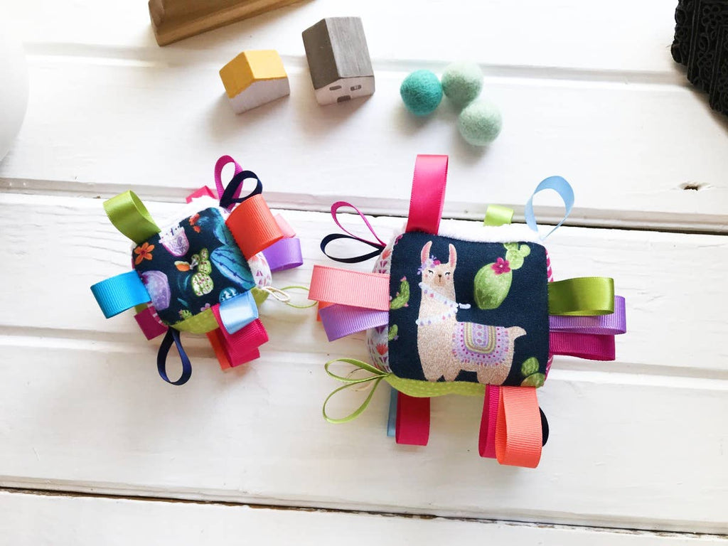 Baby Sensory Tag Block - Llama Cactus