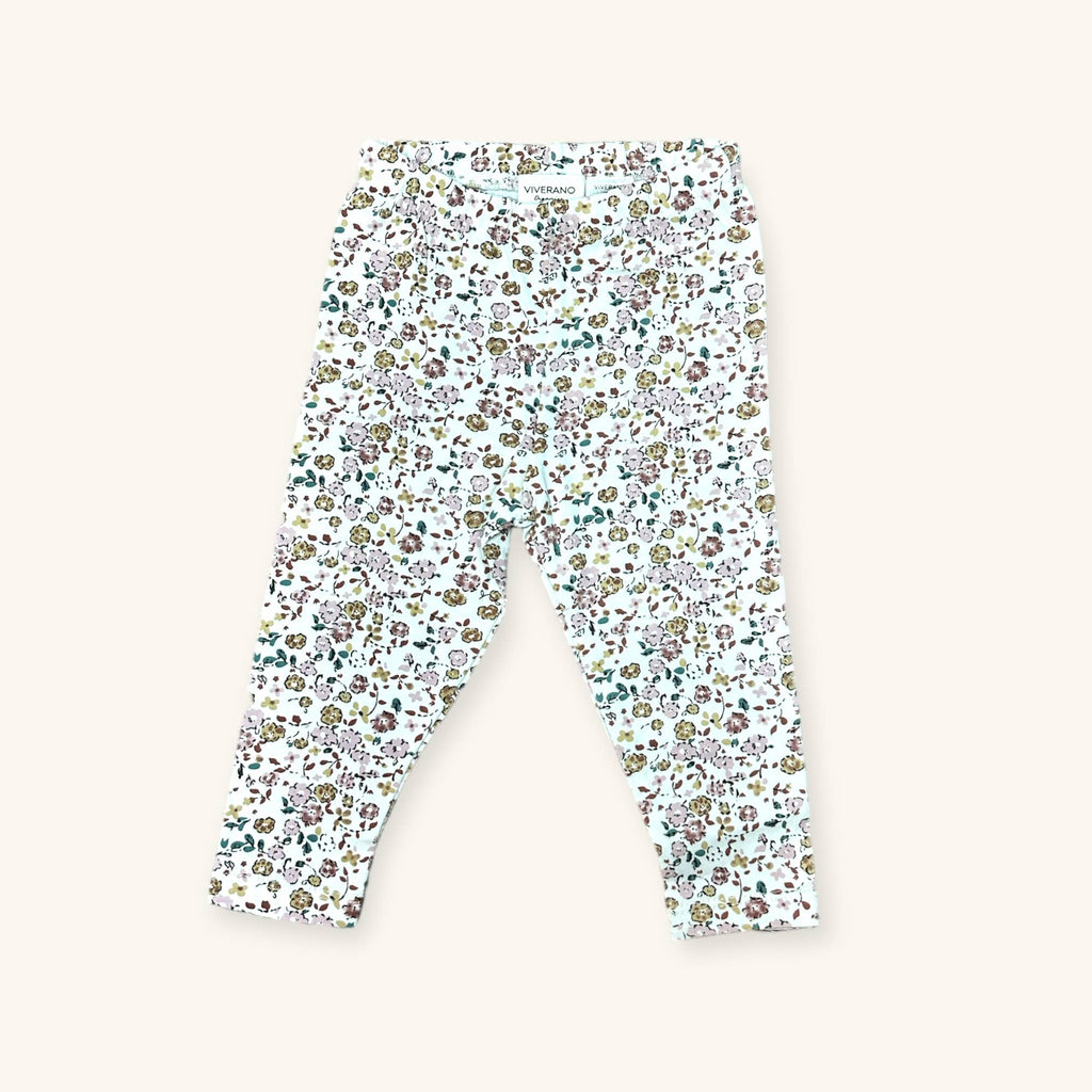 Floral Organic Cotton Jersey Knit Leggings