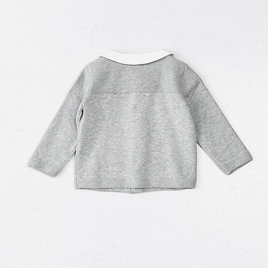 Peter Pan Cable Knit Organic Cotton Baby Cardigan Sweater