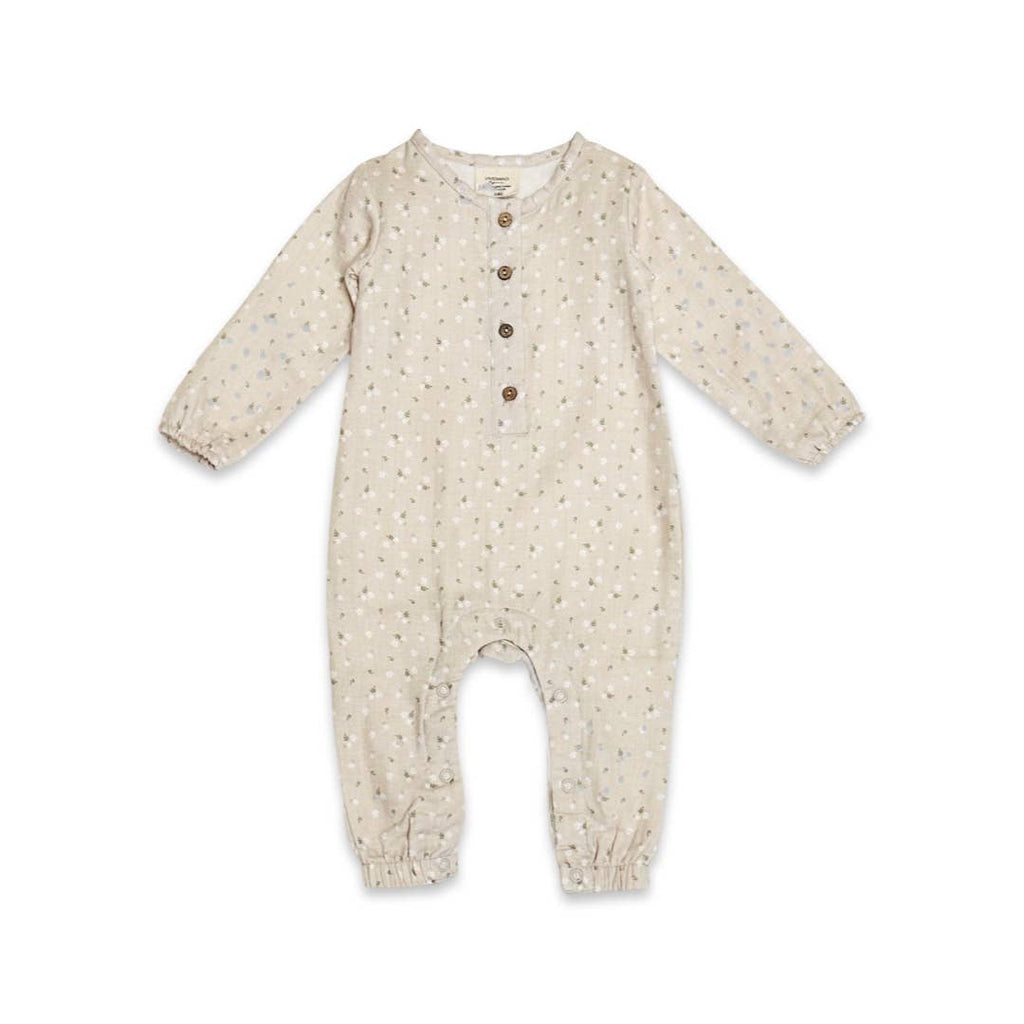 Ditsy Floral Button Organic Cotton Jumpsuit