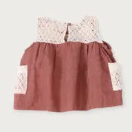 Mirabelle Linen Crochet Baby Dress & Bloomer