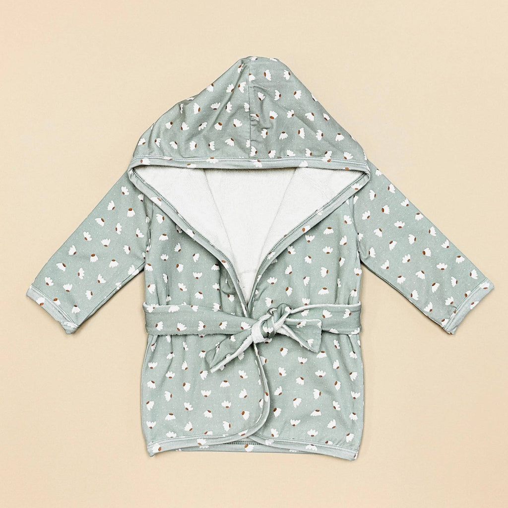 Floral Hooded Organic Cotton Baby Bath Robe