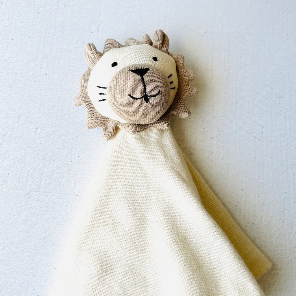 Lion Organic Cotton Sweater Knit Security Blanket