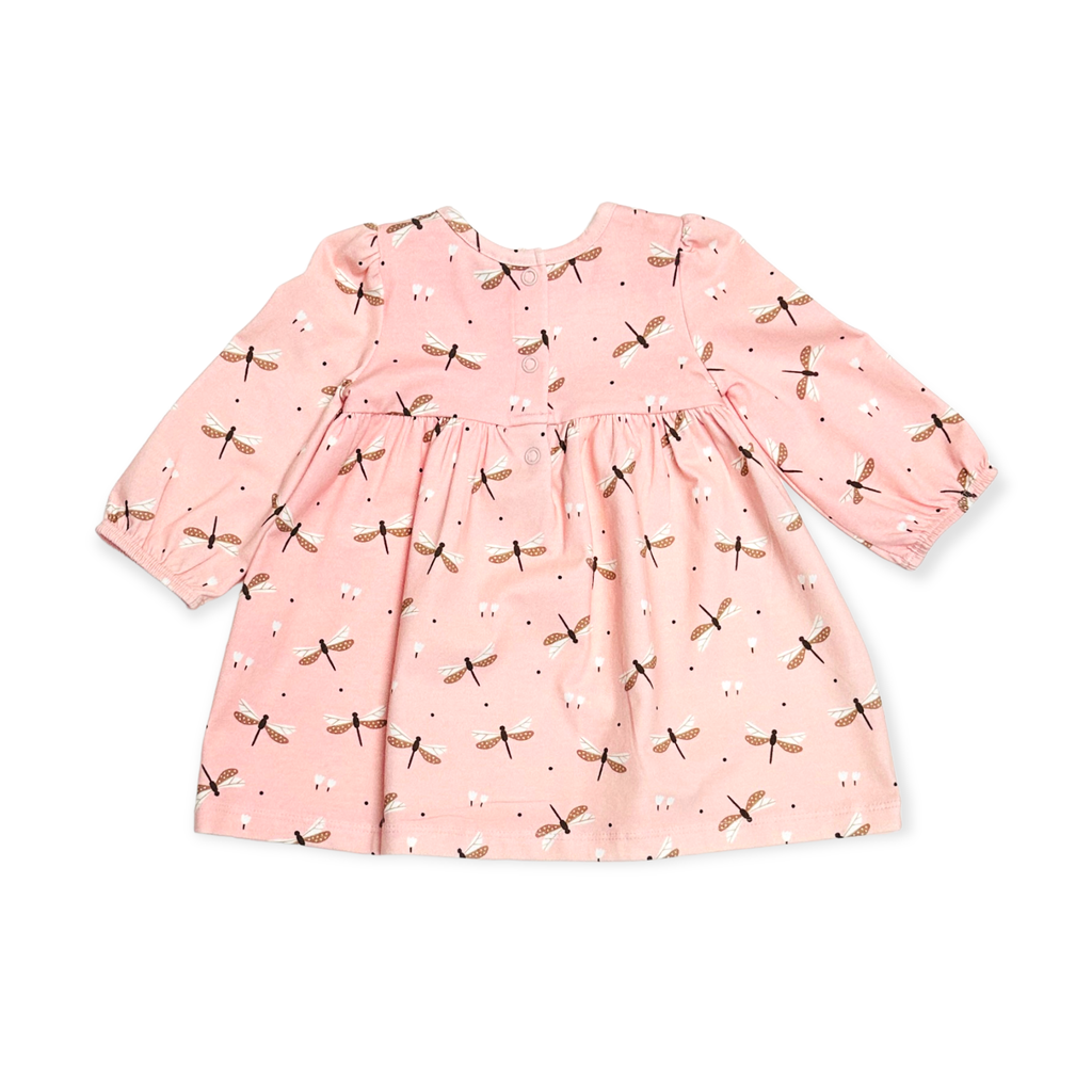 Dragonfly Flare Organic Cotton Baby Dress + Bloomer Set