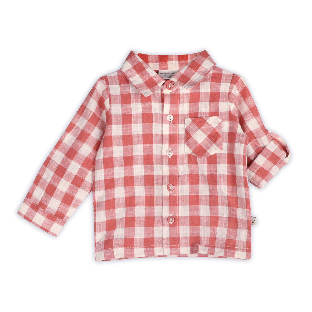 Arden Gingham Organic Cotton Baby Shirt & Corduroy Pant Set