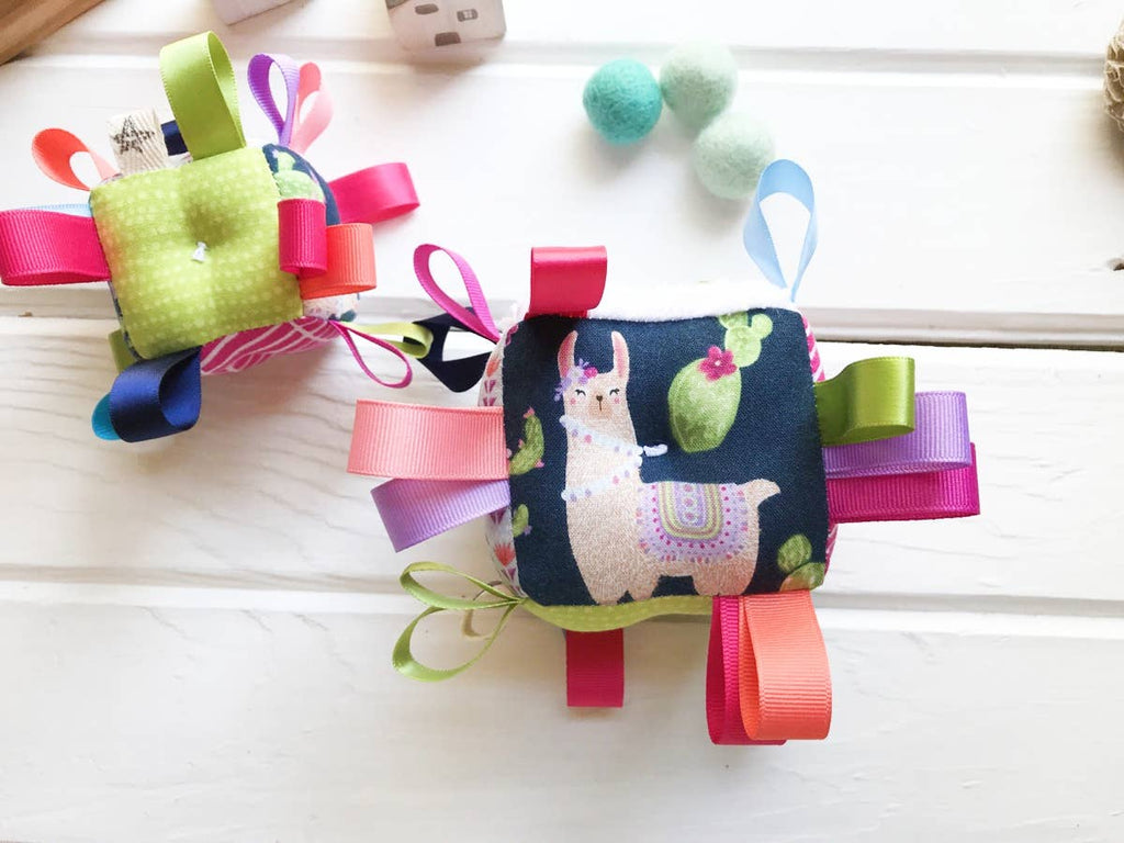 Baby Sensory Tag Block - Llama Cactus