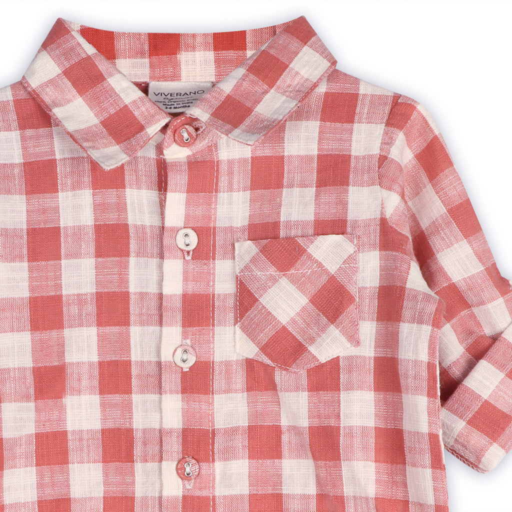 Arden Gingham Organic Cotton Baby Shirt & Corduroy Pant Set