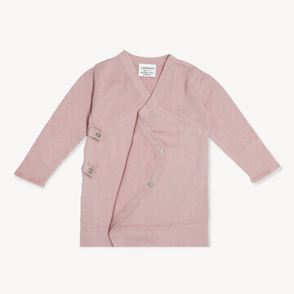 Sweater Knit Organic Cotton Baby Kimono Footie Coverall