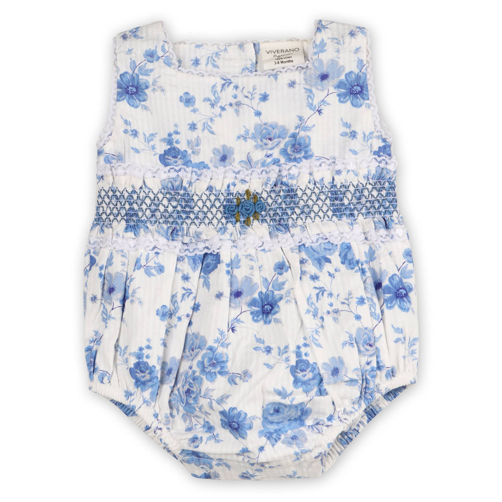 Capri Seersucker Baby Bubble Romper + Headband (Organic)