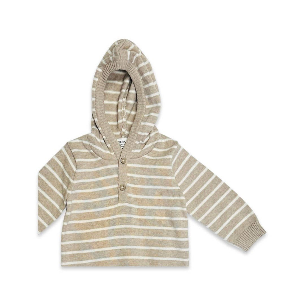 Stripe Hooded Organic Cotton Baby Knit Pullover