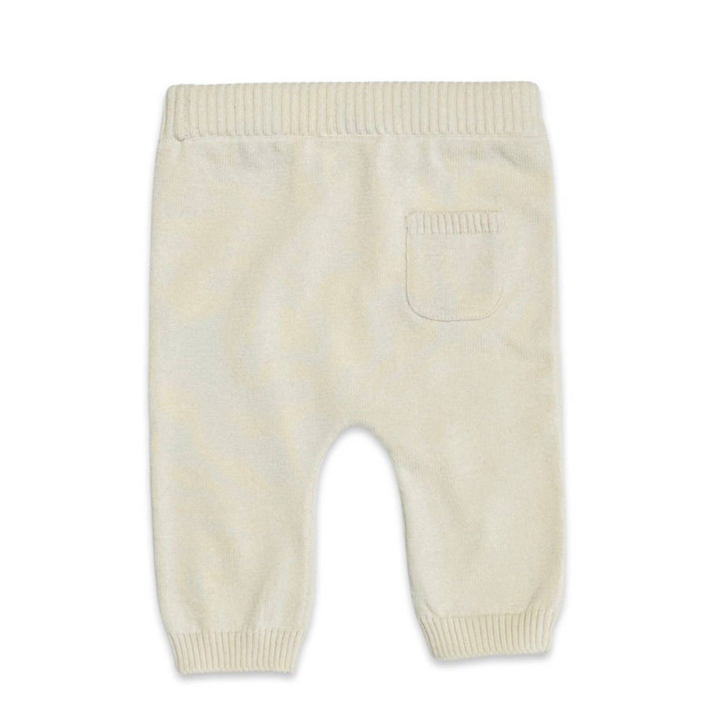 Sweater Knit Organic Cotton Baby Pants - Natural