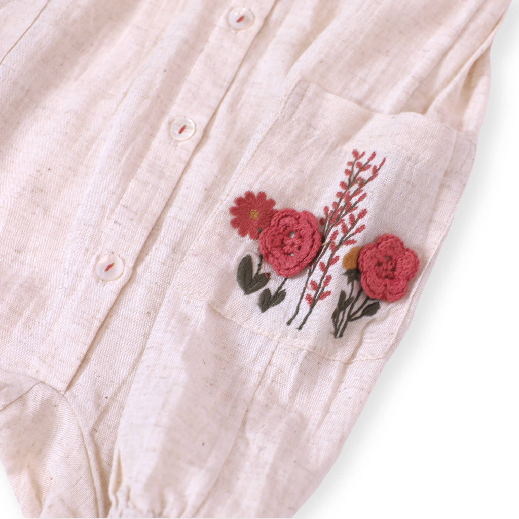 Victoria Embroidered Floral Baby Romper