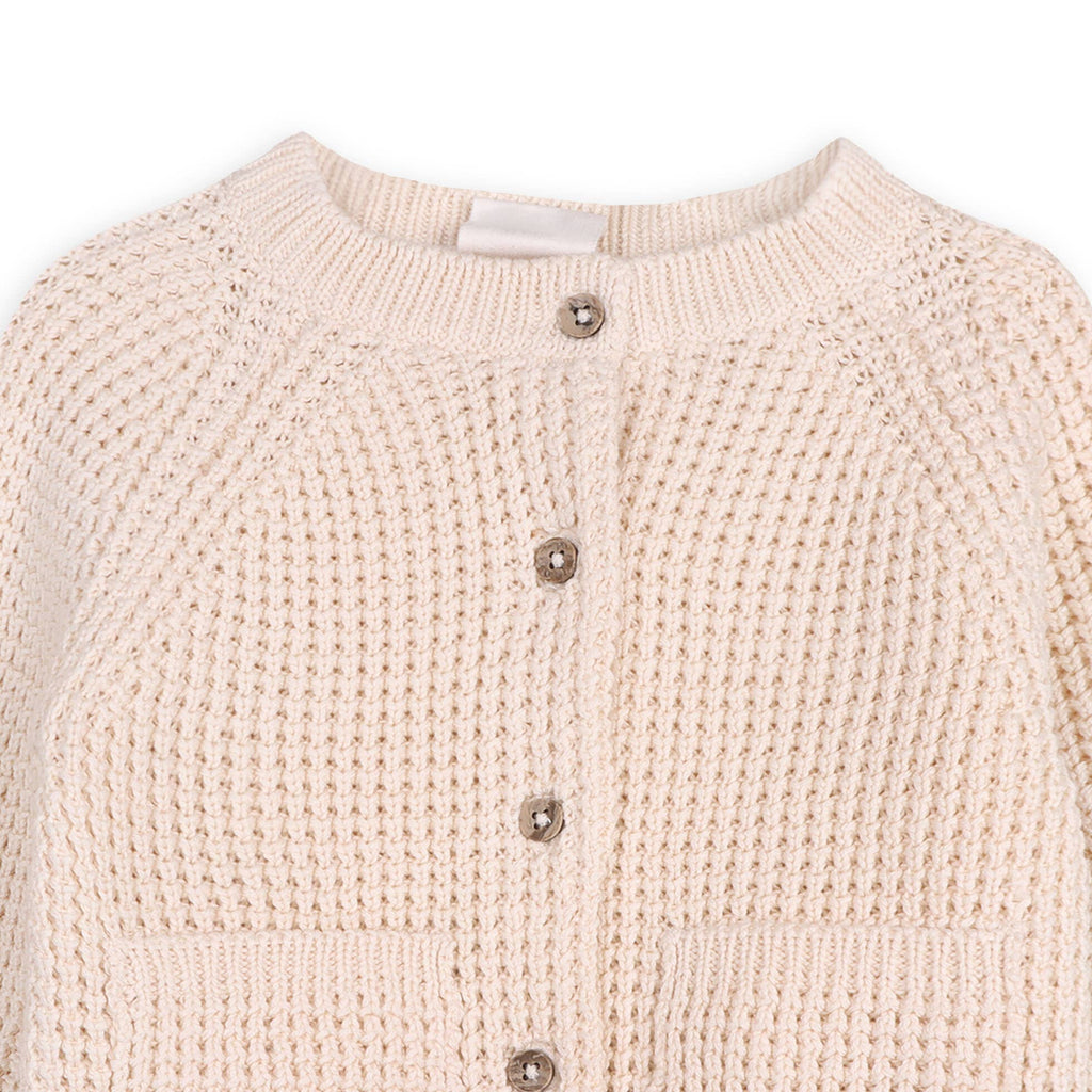 Avery Button & Pocket Chunky Knit Baby Cardigan