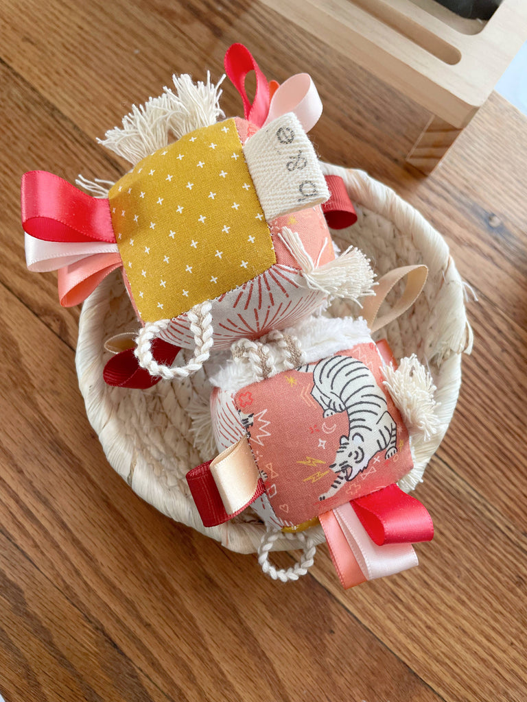 Baby Sensory Tag Block - Boho