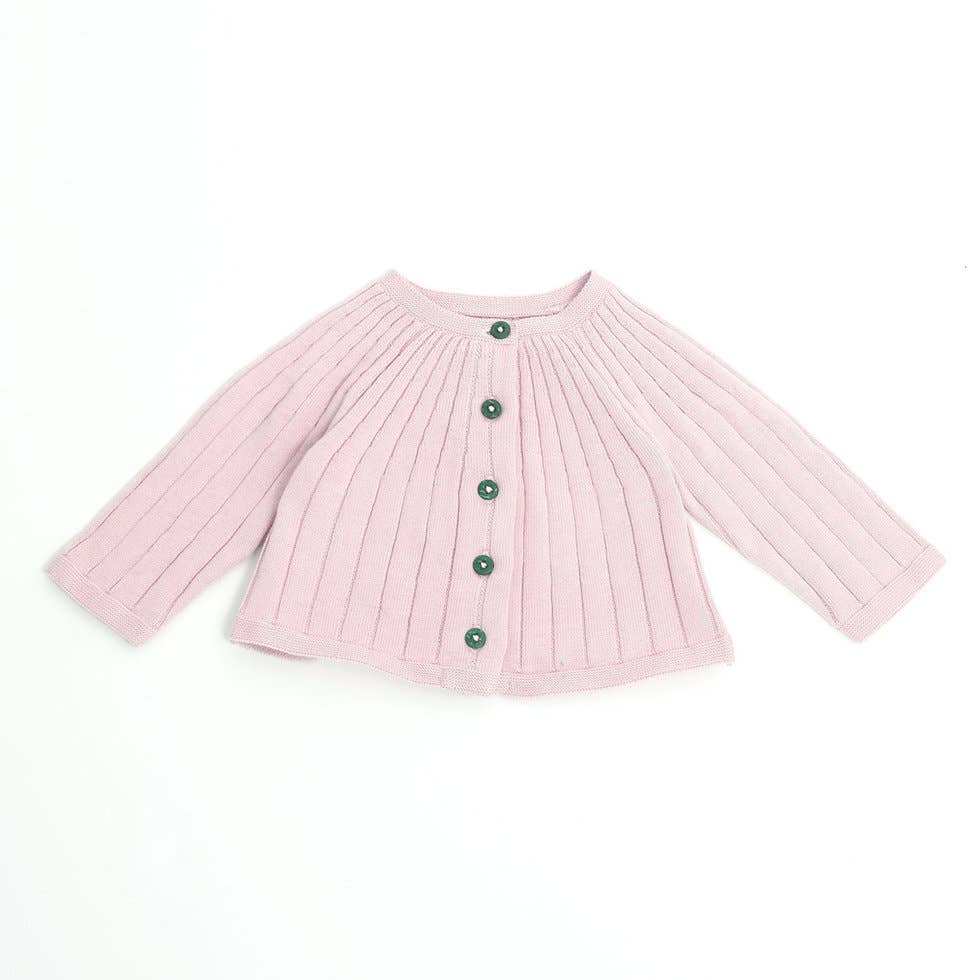 Rib Knit Baby Organic Cotton Cardigan Sweater