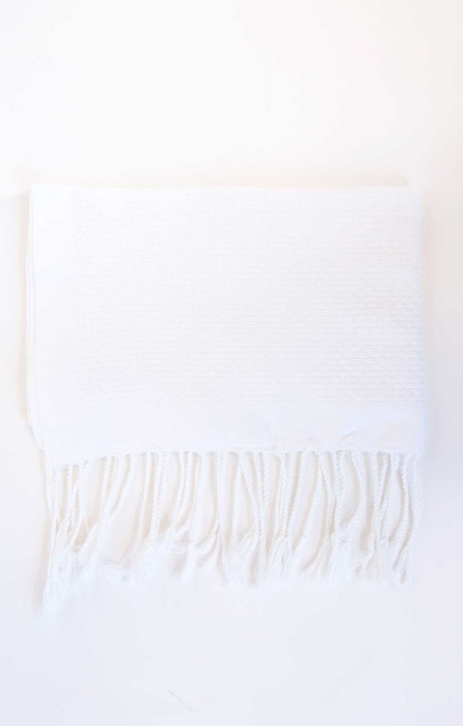 Hand/Tea Towel Honeycomb - White