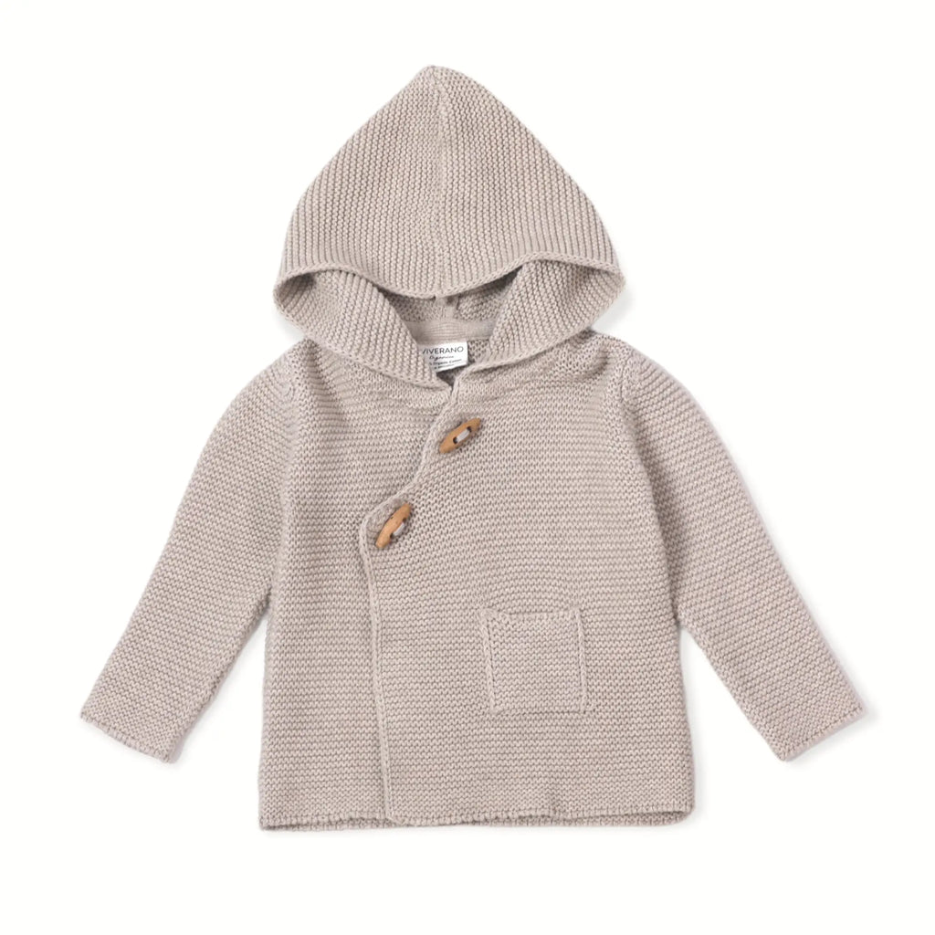 Hooded Button Sweater Knit Jacket
