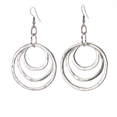 Hammered 3 Hoop Earring