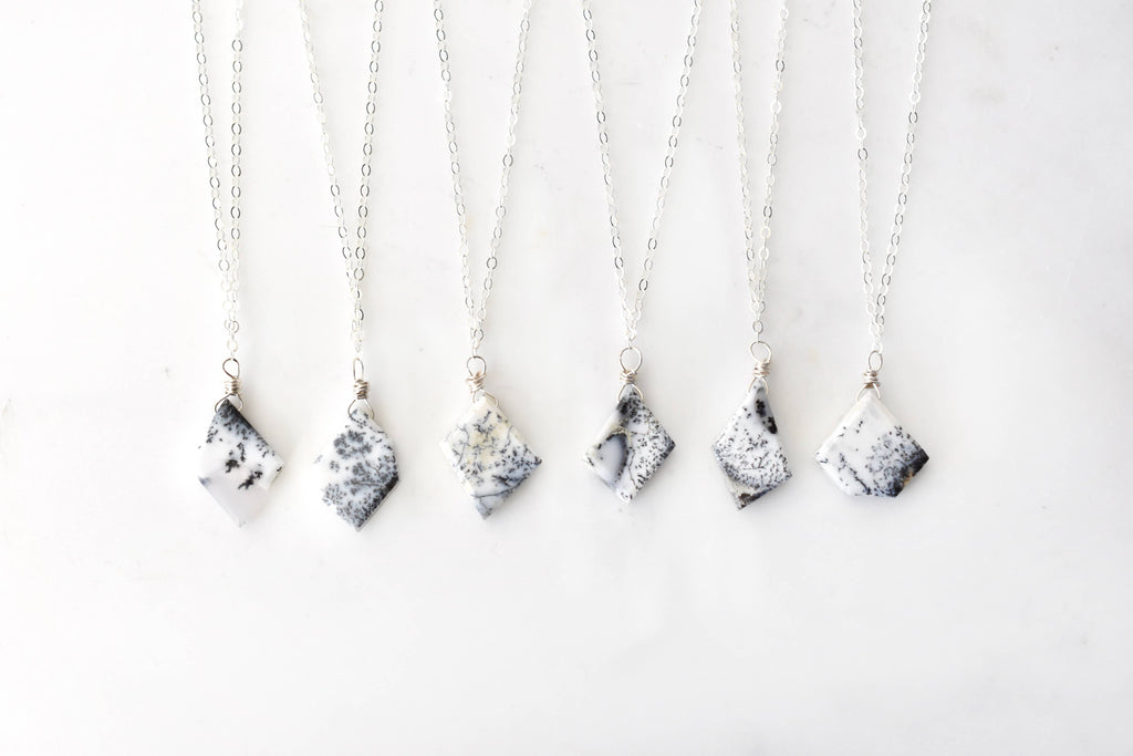 Merlinite Crystal Necklaces on 18" Sterling Chain