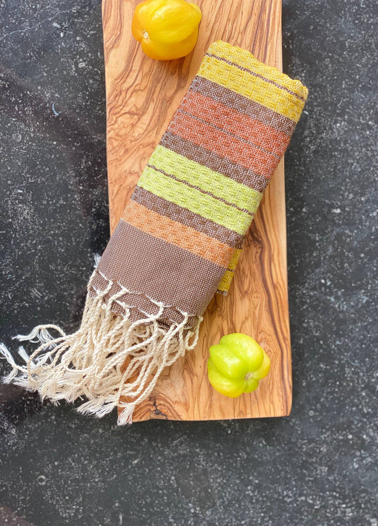 Guest  Fouta Towel - Honeycomb Multicolor Stripe