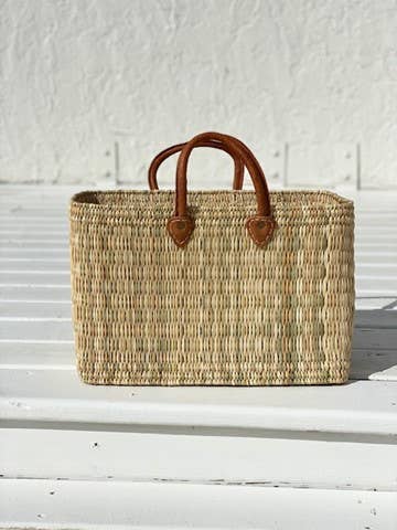 Large Straw Beach Basket natural