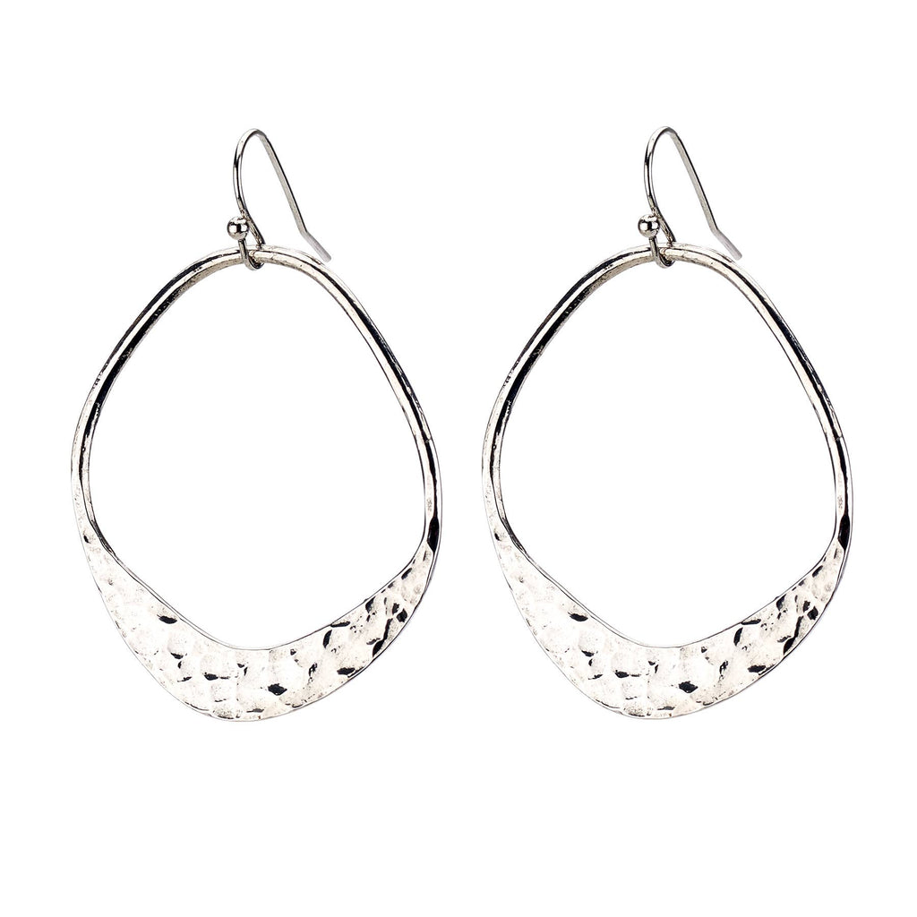 Small Hammered Hoop Earring
