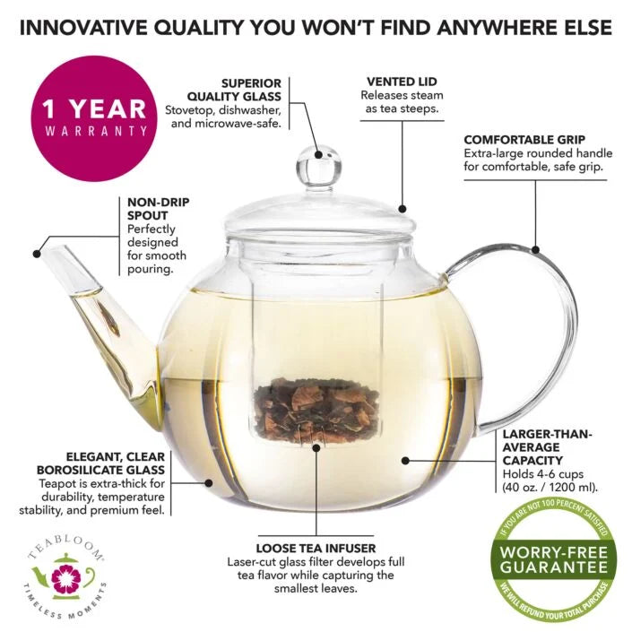 Celebration Teapot with Removable Glass Infuser