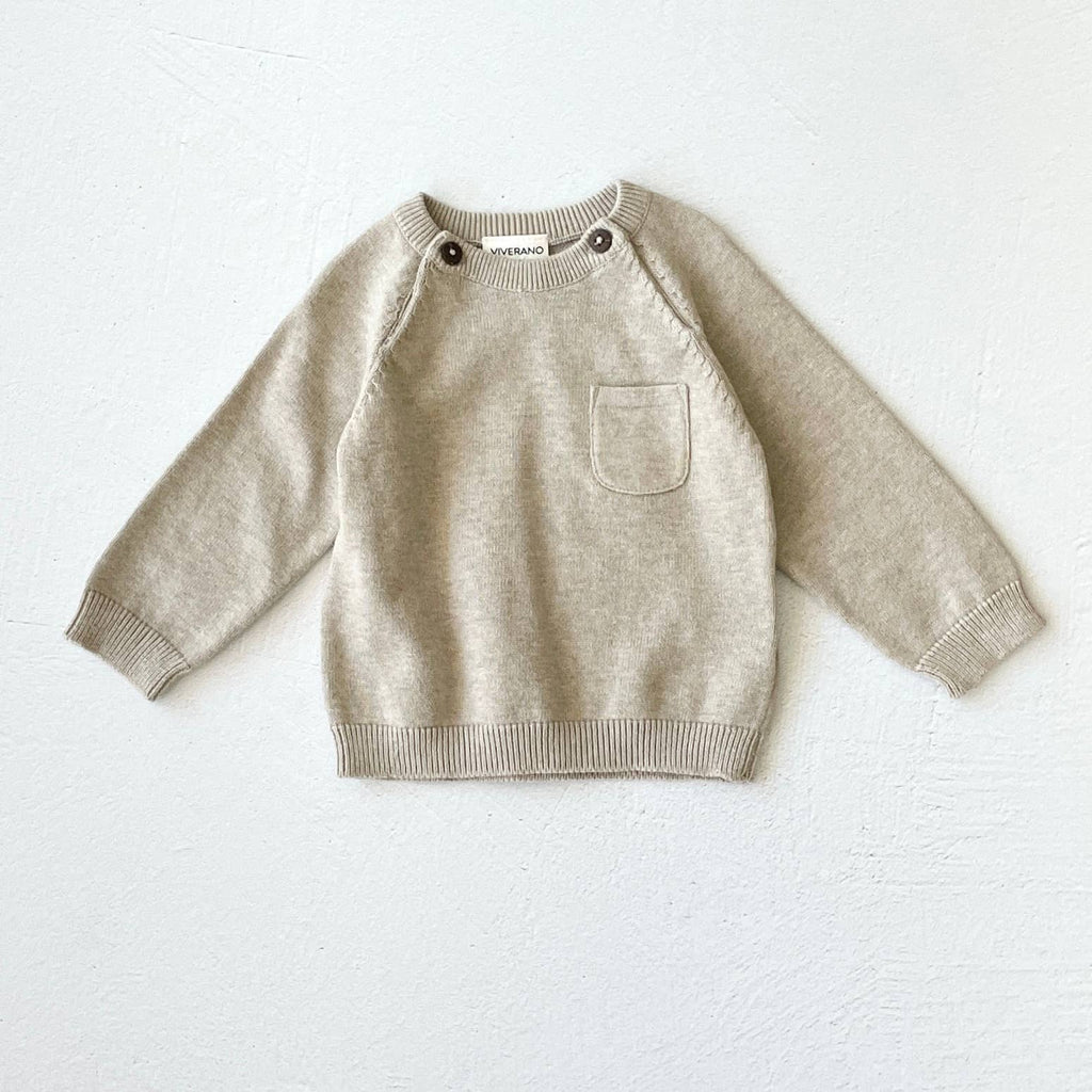 Milan Raglan Pullover Baby Sweater Knit - Organic Cotton