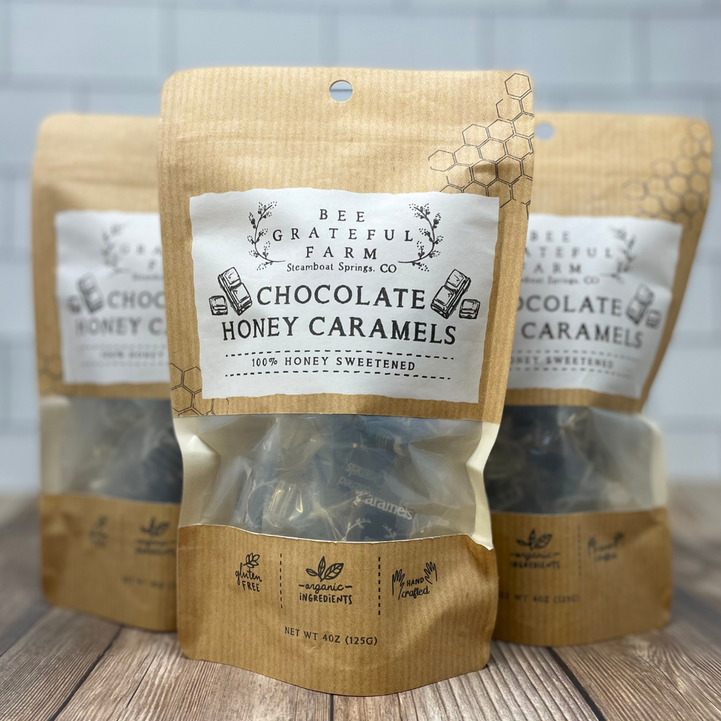 Chocolate Honey Caramels-100% Honey Sweetened