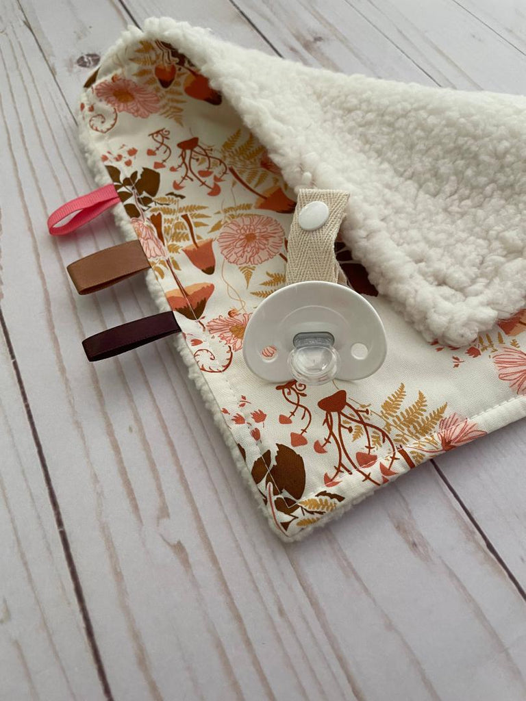 Pacifier/Teether Blanket - Mushrooms