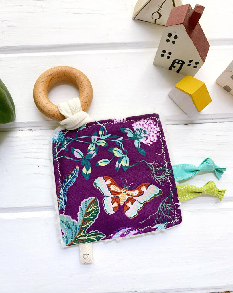Crinkle Sensory Toy - Purple Floral Teether