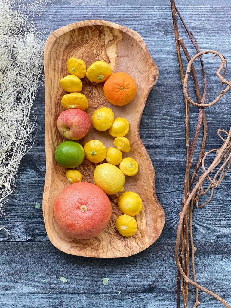 Olive Wood Fruit Rustic Tray