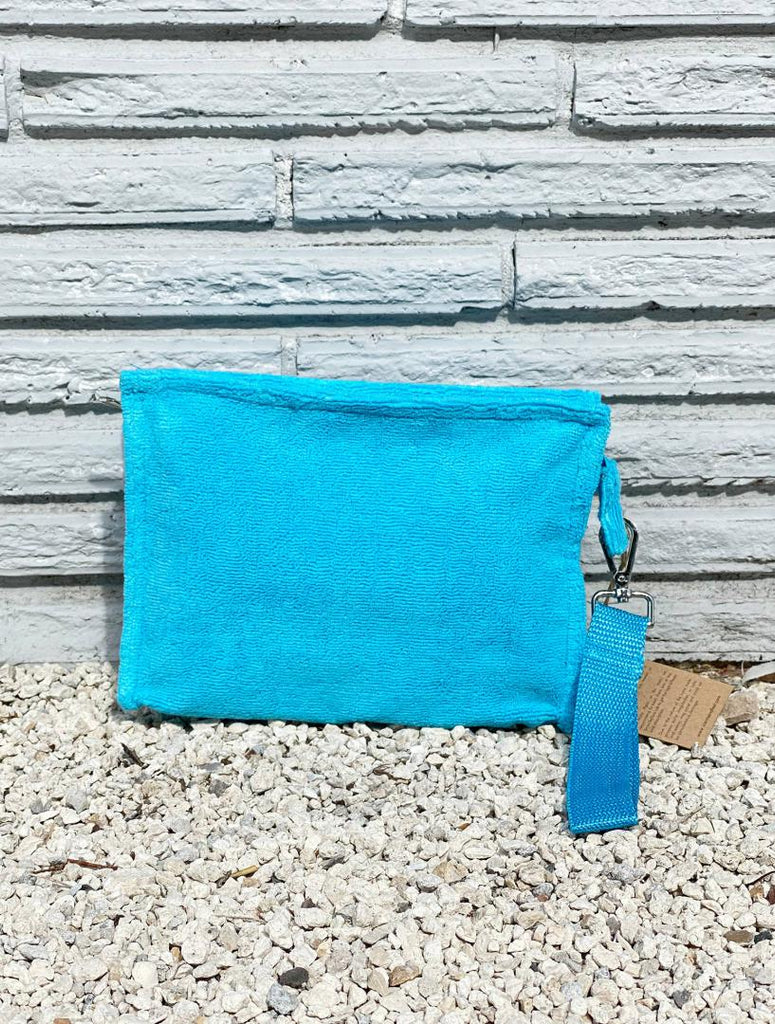 Small Terry Pouch Plastic Lined - Turquoise